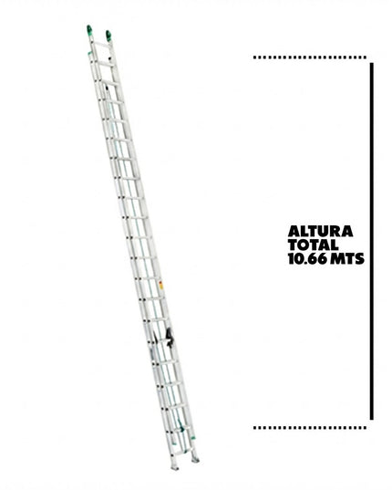 ESCALERA EXTENSION ALUMINIO 40 PELDAÑOS - 10.66M (Modelo: 2224-40)