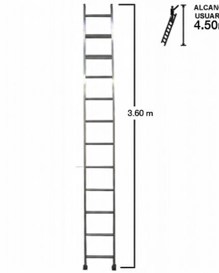 ESCALERA ALUMINIO RECTA SIMPLE 3.66 M. (Modelo: 440-12)