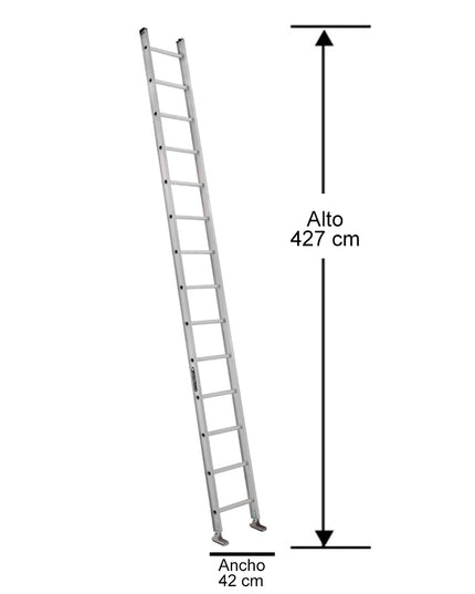 ESCALERA ALUMINIO RECTA SIMPLE 4.27 M. (Modelo: 440-14)