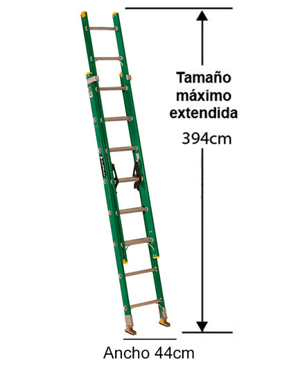 ESCALERA  F. VIDRIO TELESCOPICA  3.96 M. (Modelo: 618-16)