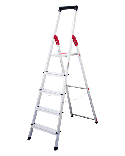 ESCALERA  ALUM TIJERA PLATAFORMA 5 PELD (Modelo: 807-05)