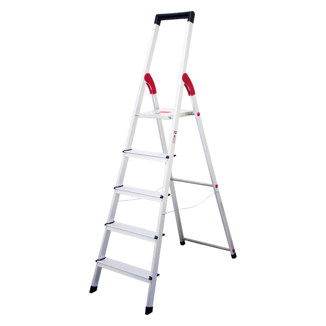 ESCALERA  ALUM TIJERA PLATAFORMA 5 PELD (Modelo: 807-05)