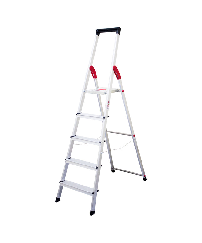 ESCALERA  ALUM TIJERA PLATAFORMA 5 PELD (Modelo: 807-05)