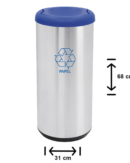BASURERO CONICO AZUL 40L ACERO INOX. TRAMONTI (Modelo: 94539-201)