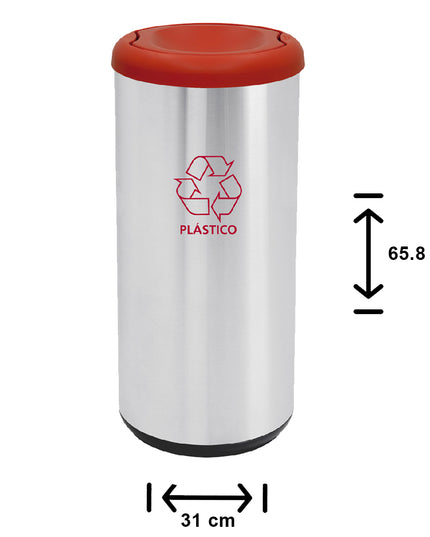 BASURERO CONICO ROJO 40L ACERO INOX. TRAMONTI (Modelo: 94539-202)