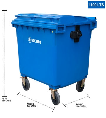 CONTENEDOR DE BASURA 1.100 LTS. AZUL (Modelo: AE-1100A)