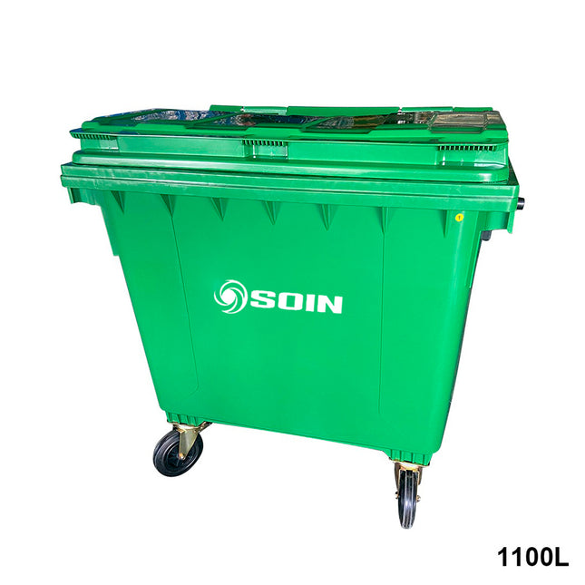 CONTENEDOR DE BASURA CON RUEDAS VERDE 1100 L (Modelo:AE-1100V)