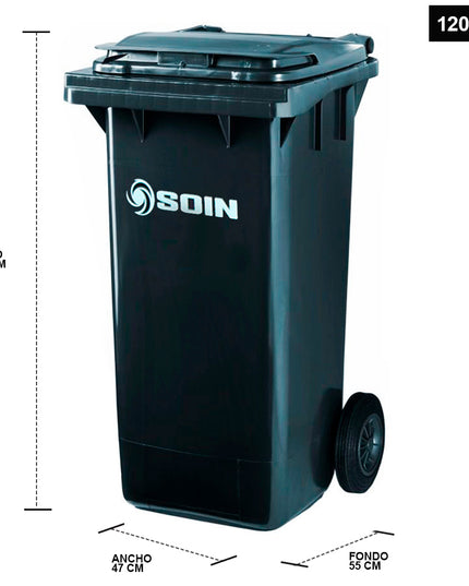 CONTENEDOR DE BASURA 120 LTS. GRIS (Modelo: AE-120G)
