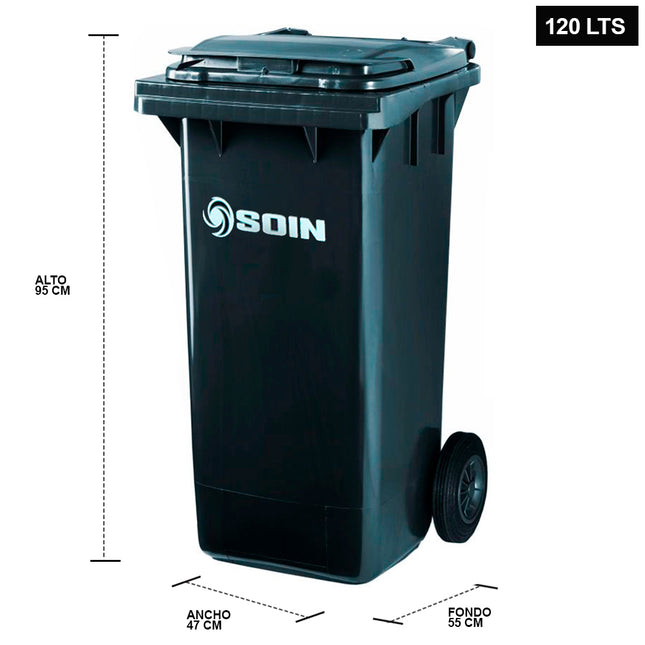 CONTENEDOR DE BASURA 120 LTS. GRIS (Modelo: AE-120G)