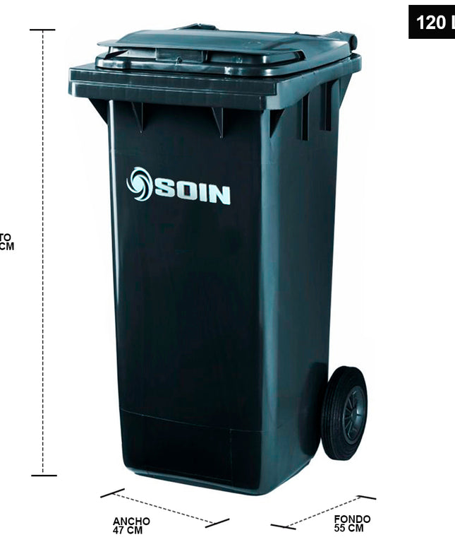 CONTENEDOR DE BASURA 120 LTS. GRIS (Modelo: AE-120G)