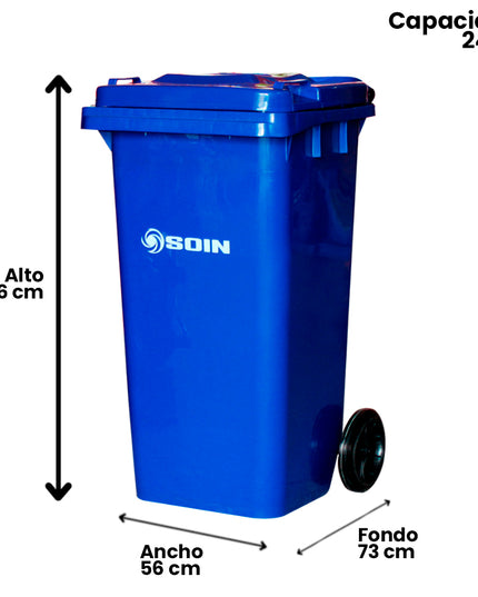 CONTENEDOR DE BASURA 240 LTS. AZUL (Modelo: AE-240A)