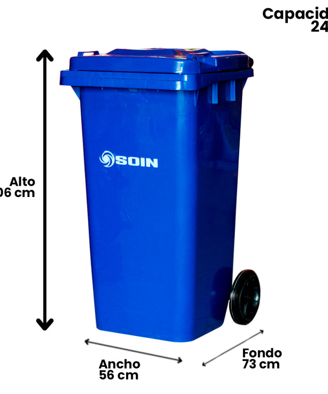 CONTENEDOR DE BASURA 240 LTS. AZUL (Modelo: AE-240A)