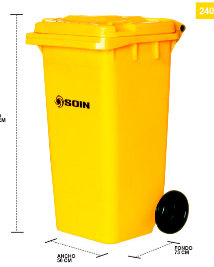 CONTENEDOR DE BASURA 240 LTS. AMARILLO (Modelo: AE-240AM)