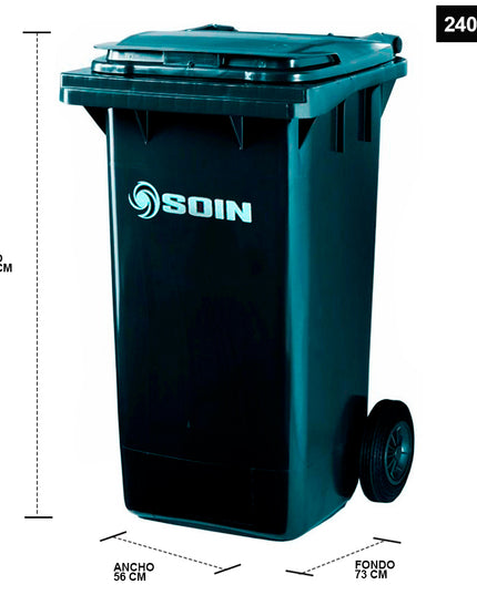 CONTENEDOR DE BASURA 240 LTS. GRIS (Modelo: AE-240G)
