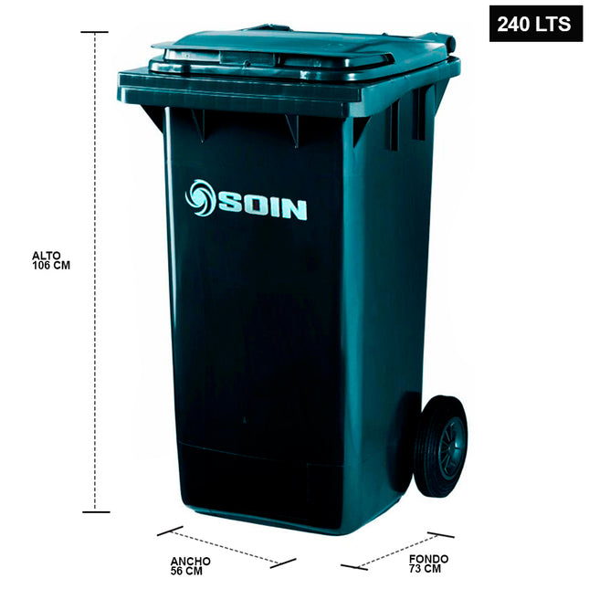CONTENEDOR DE BASURA 240 LTS. GRIS (Modelo: AE-240G)