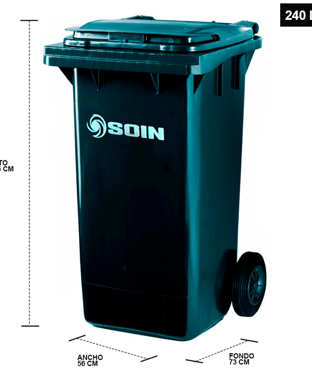 CONTENEDOR DE BASURA 240 LTS. GRIS (Modelo: AE-240G)