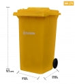 CONTENEDOR DE BASURA 360 LTS. AMARILLO (Modelo: AE-360AM)