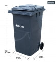CONTENEDOR DE BASURA 360 LTS. GRIS (Modelo: AE-360G)