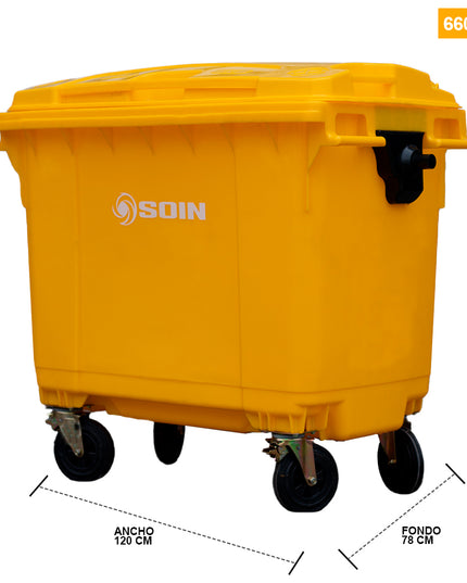 CONTENEDOR DE BASURA 660 LTS. AMARILLO (Modelo: AE-660AM)
