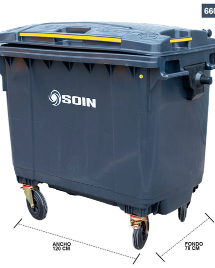 CONTENEDOR DE BASURA 660 LTS. GRIS (Modelo: AE-660G)