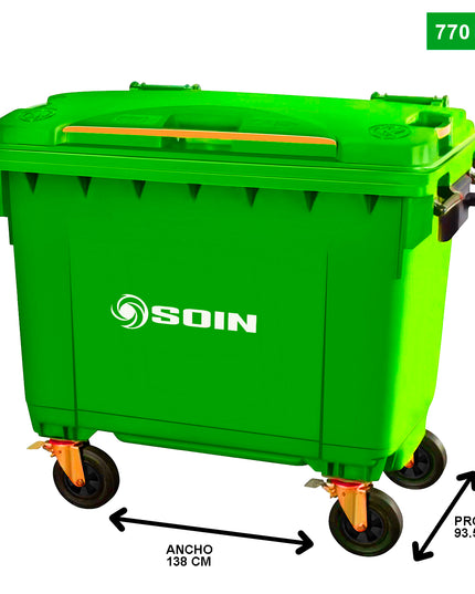CONTENEDOR DE BASURA 770 LTS. VERDE (Modelo: AE-770V)