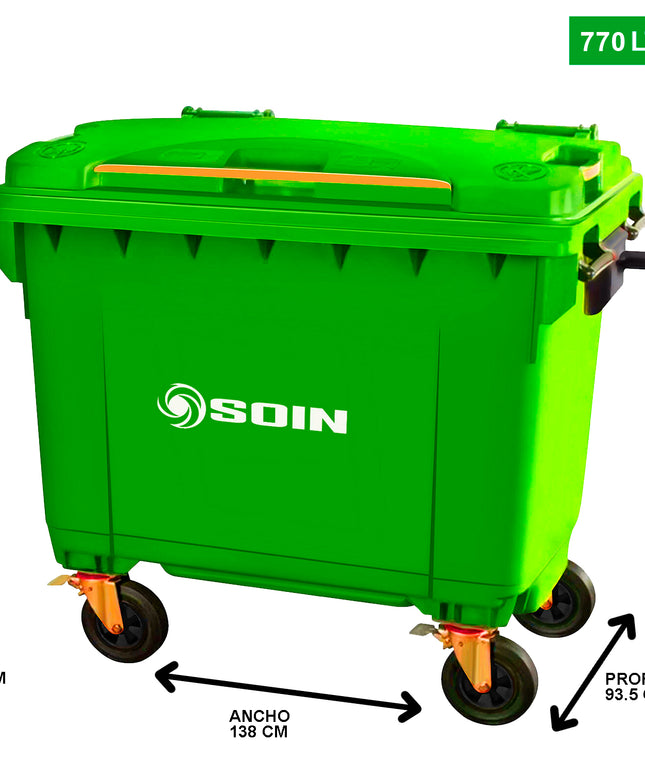 CONTENEDOR DE BASURA 770 LTS. VERDE (Modelo: AE-770V)
