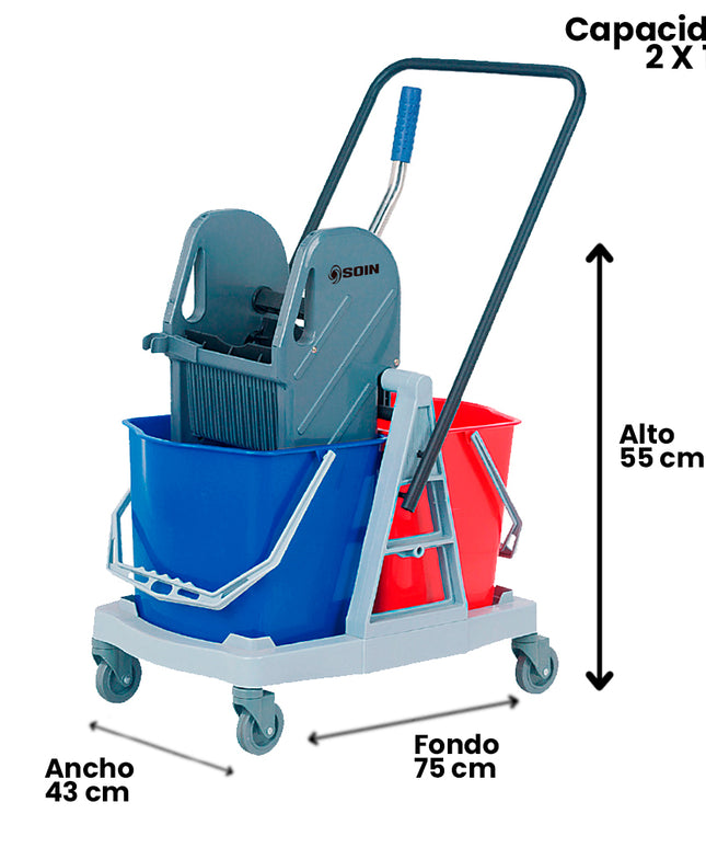 CARRO ESTRUJADOR DE 34 LTS. DOBLE DEP. (Modelo: AF-34BC)