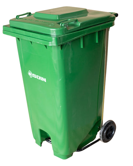 BASURERO C/TAPA RUEDA Y PEDAL 120 lts. (Modelo: AP-120V)