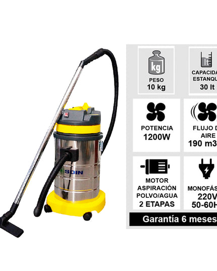 ASPIRADORA POLVO/AGUA 30 lts. SOIN (Modelo: AS-30T)