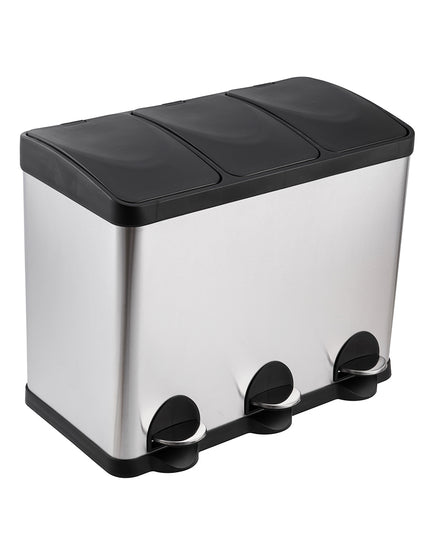 BASURERO TRIPLE ACERO INOX SOIN 15L X 3 (Modelo: BIN-15X3)