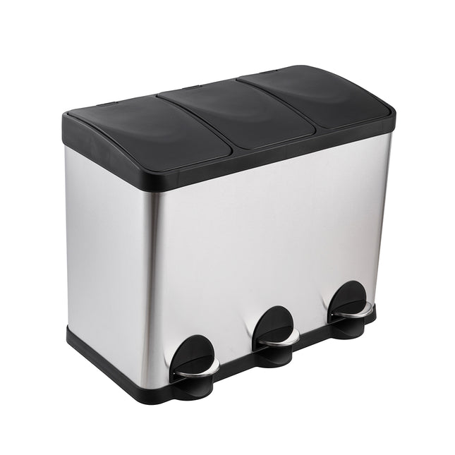 BASURERO TRIPLE ACERO INOX SOIN 15L X 3 (Modelo: BIN-15X3)