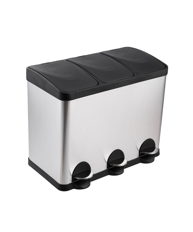 BASURERO TRIPLE ACERO INOX SOIN 15L X 3 (Modelo: BIN-15X3)