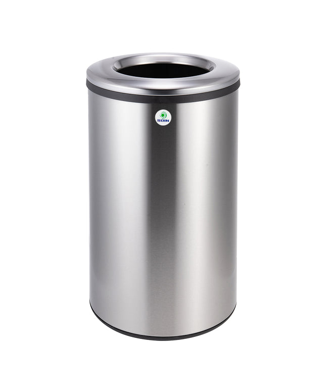 BASURERO ACERO INOX SOIN 40 LITROS ABIERTO  (Modelo: BIN-40A)