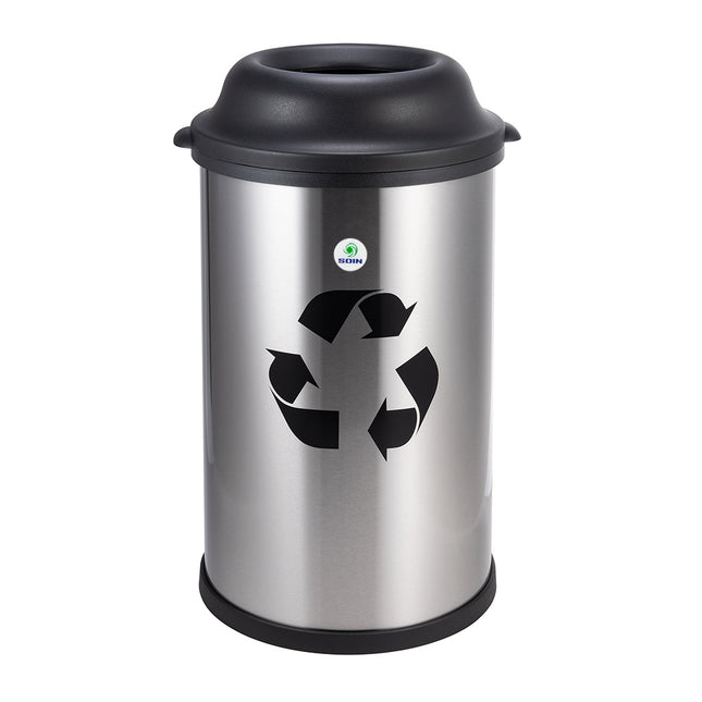 BASURERO ACERO INOX SOIN 50 LITROS ABIERTO (Modelo: BIN-50A)