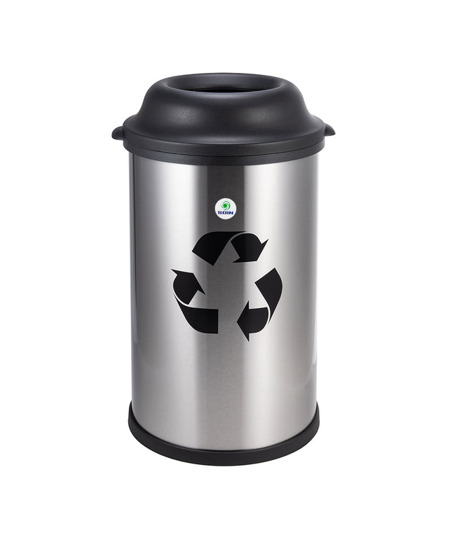 BASURERO ACERO INOX SOIN 50 LITROS ABIERTO (Modelo: BIN-50A)
