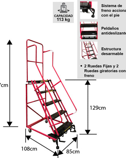 ESCALERA TIPO AVIÓN 1.2 M IMPORTADA (Modelo: ETA-120I)