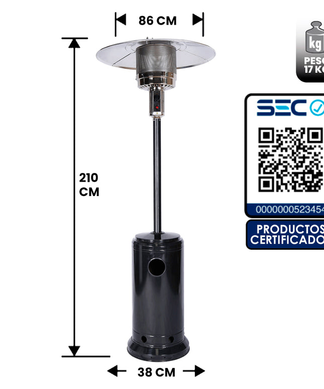 ESTUFA CALEFACTOR EXTERIOR SOMBRERO 13 KW (Modelo: FSD-A)
