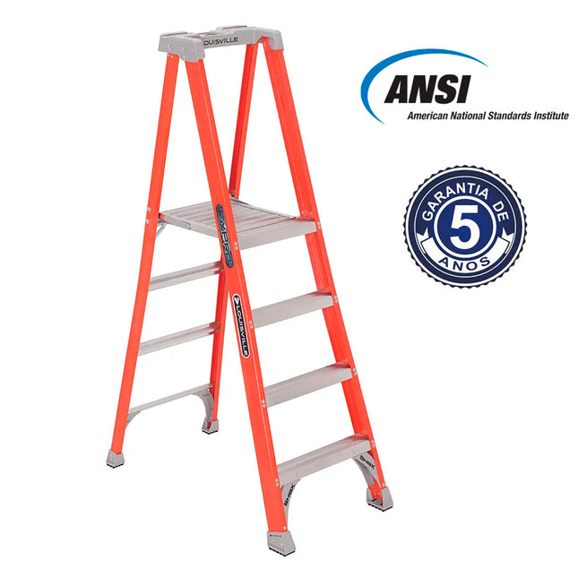 ESCALERA F. VIDRIO TIJERA PLATAFORMA  1.22 m (Modelo: FXP1704)