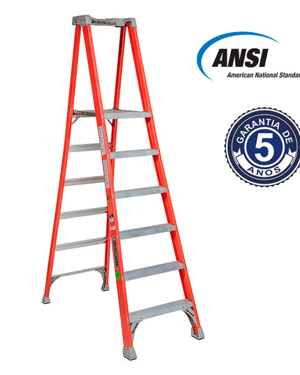 ESCALERA F. VIDRIO TIJERA PLATAFORMA  1.82 m (Modelo: FXP1706)