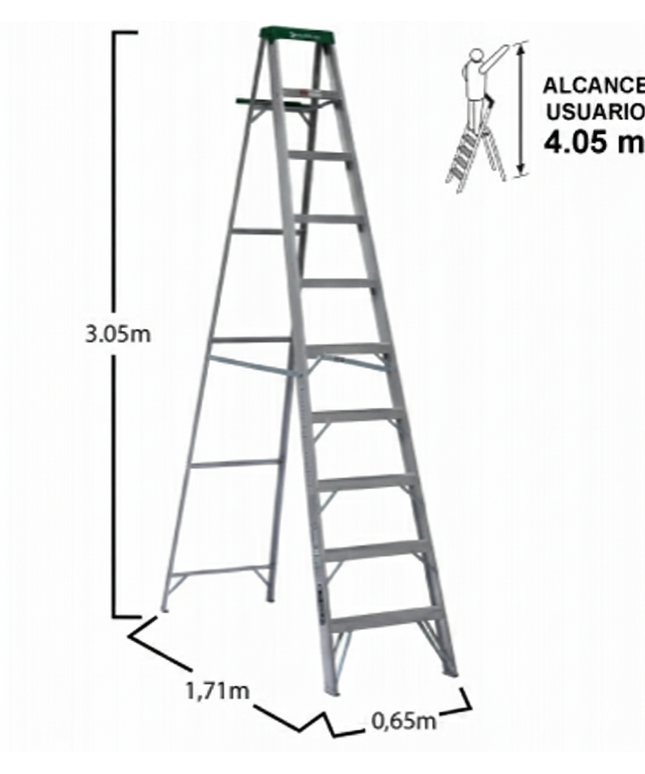 ESCALERA ALUMINIO TIJERA 3.05 M. (Modelo 2213-10)