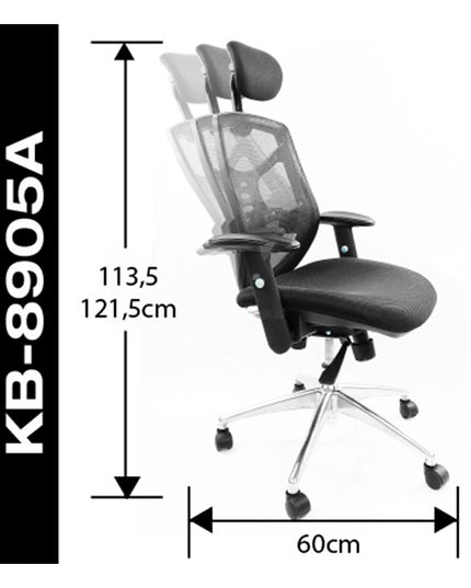 SILLA GERENCIAL BASE ALUMINIO - ERGONOMICA (Modelo: KB-8905A)