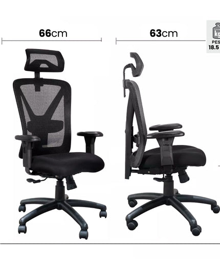 SILLA GERENCIAL BASE NYLON - ERGONOMICA (Modelo: KB-8931AS)