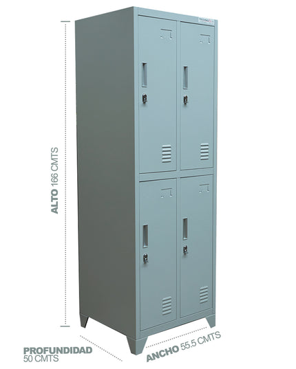 LOCKERS METALICO 4 CASILLEROS (Modelo: L200-2Q)