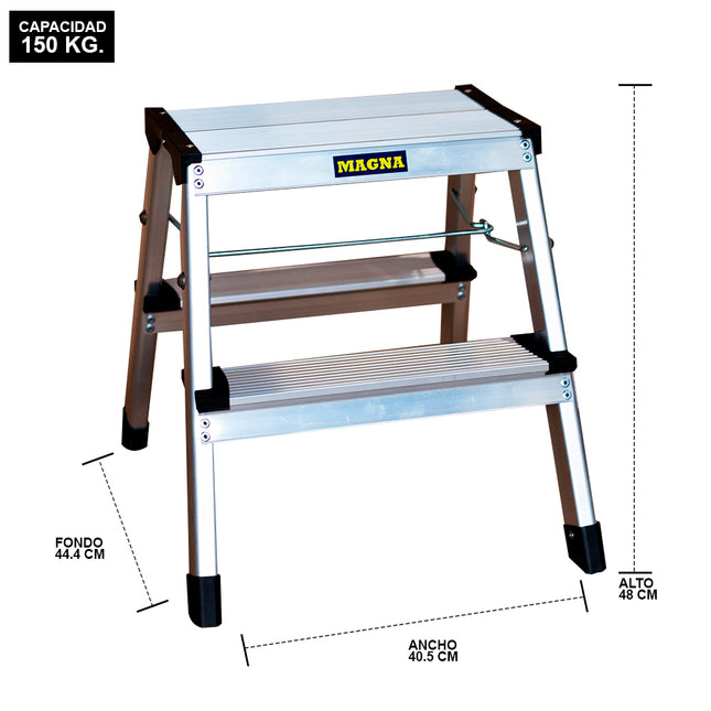 TABURETE ALUM 2 PELDAÑOS (Modelo: TAB-02A)