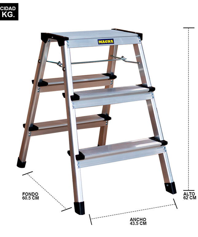 TABURETE ALUM 3 PELD (Modelo: TAB-03A)