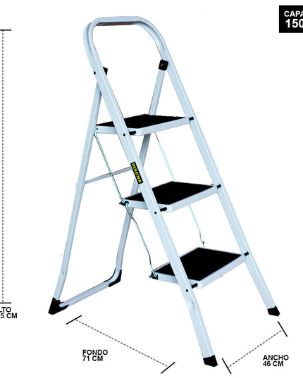 TABURETE ACERO 3 PELD COMPACTO (Modelo: TAB-03D)