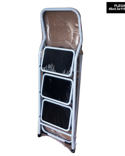 TABURETE ACERO 3 PELD COMPACTO (Modelo: TAB-03D)