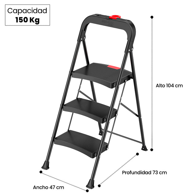 PISO ESCALERA PLEGABLE 3P LUXURY (Modelo: TAB-03L)
