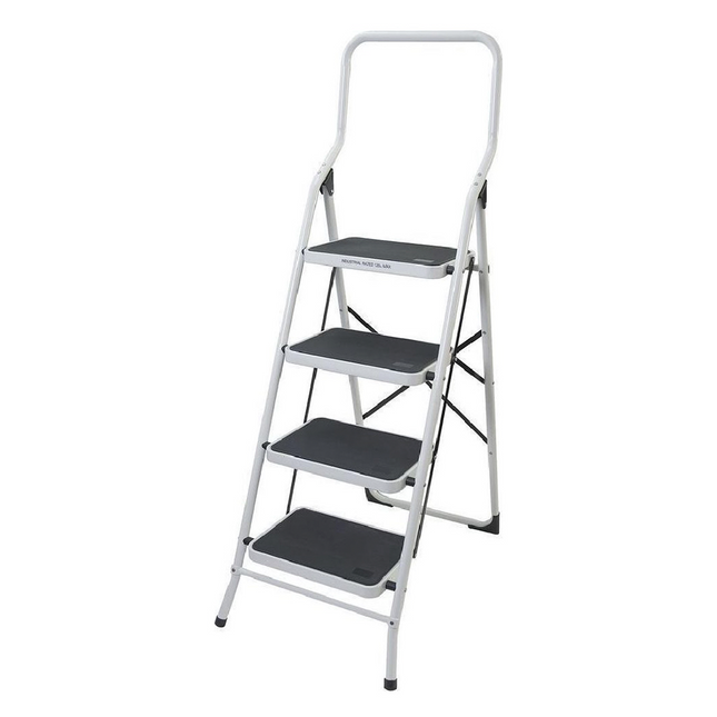 TABURETE ACERO CON ASA 4 PELDAÑOS (Modelo: TAB-04E)