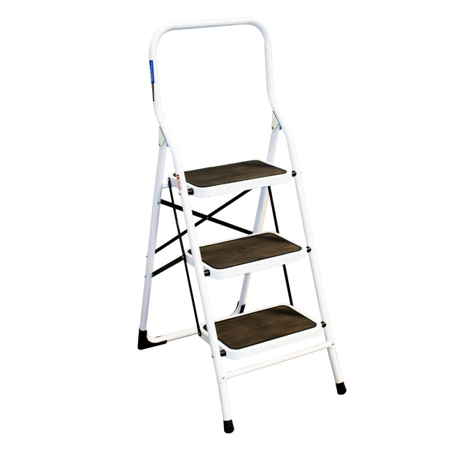 TABURETE ACERO CON ASA 3 PELDAÑOS (Modelo: TAB-03E)